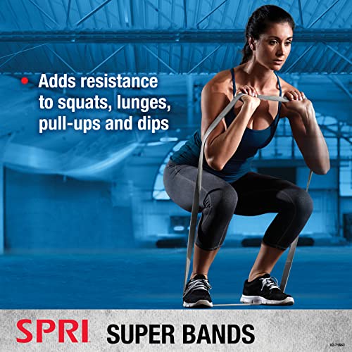 SPRI Superbands - Resistance Band for Assisted Pull-ups, Core Fitness, and Strength Training Resistance Exercises - Versatile Tool for Flexibility, Stamina, and Balance - 1", Red