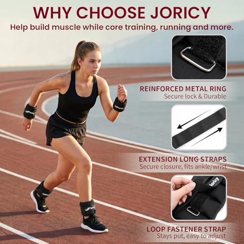 Adjustable Ankle Weights for Women Men A Pair of 1-3/4/5/6/8/10/20LBS - color: Black