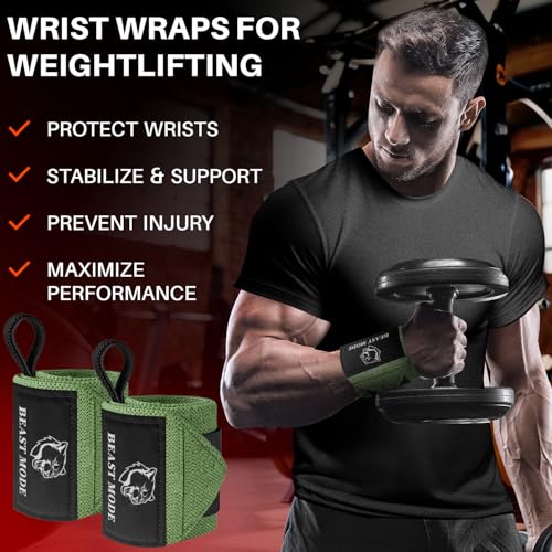 Weightlifting 18" & 12" Wrist Wraps with Thumb Loop – Heavy Duty Wrist Workout Braces for Men and Women – Ideal for Powerlifting, Strength Training, Bodybuilding