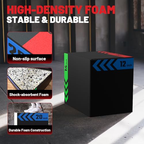 papababe 3-in-1 Jump Box, Anti-Slip, High-Density Foam - style: 12 x 14 x 16 inch (15 lb)