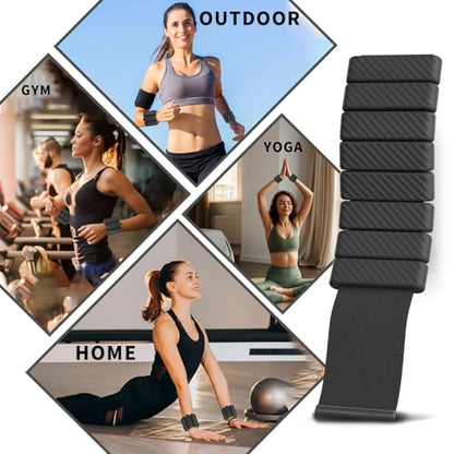 Wrist & Ankle Weights for Women, Wearable Strong Arm & Leg Weights Set of 2(1Lbs Each), Adjustable Ankle Weights for Walking, Yoga, Dance, Barre,Gym,Exercise,Pilates,Walking Running - color: Black