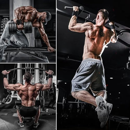 RDX Weight Lifting Hooks for Deadlifting (Pair) - 600Lbs Capacity - 8MM Neoprene Wrist Support Wraps - Grip Enhancer for Pull Ups Lat Pulldowns Rows - Adjustable Gym Workout Power Straps for Men Women