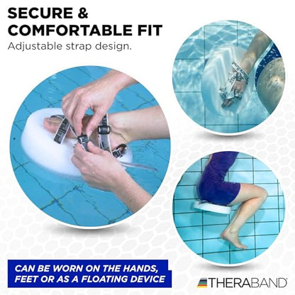THERABAND Aquatic Closed Chain Buoyancy Disk with Foot Straps, Water Aerobics Equipment for Pool Exercise, Aquatic Exercise Equipment for Adults, Pool Workout Equipment for Water Training - size: One Size, style: Buoyancy Disk