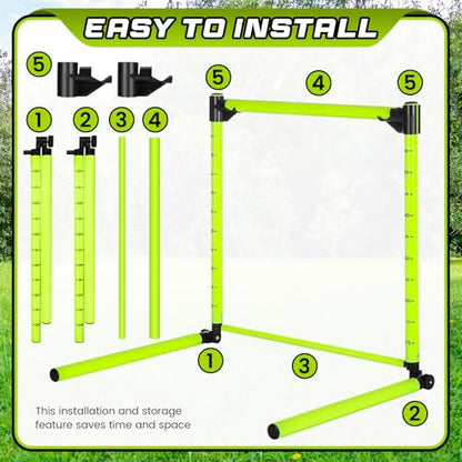 Gemscream 2 Pcs Adjustable Height Training Hurdle 23. 62'' Detachable Hurdles Track and Field Equipment Agility Speed Training Equipment with Scale for Soccer Basketball Obstacle Courses Workout