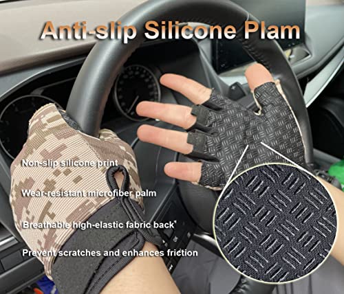 Fingerless Gloves - Tactical & Biking Gloves for Men & Women, Ideal for Airsoft, Fishing & Training