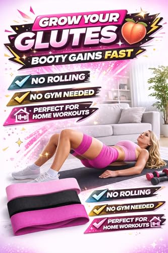 3-Piece Fabric Resistance Bands Set for Women & Men, Anti-Slip Hip Bands for Glutes, Legs & Booty Workouts Polyester & Latex Exercise Bands with Workout Guide