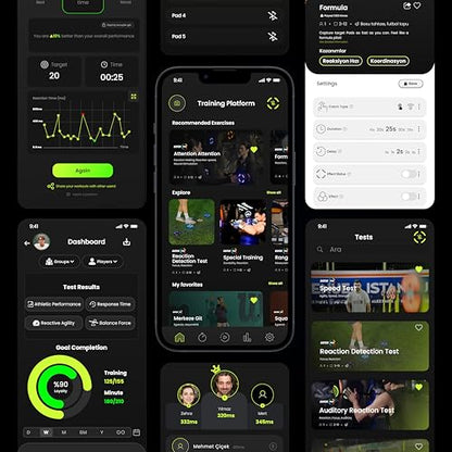 Reaction Training Platform - Improves Reaction Time, Speed, Agility & Coordination for Athletes, Trainers, Physical Therapists - AI Powered Smart Training - size: 4 Pads - Pro ( Basic Kit )