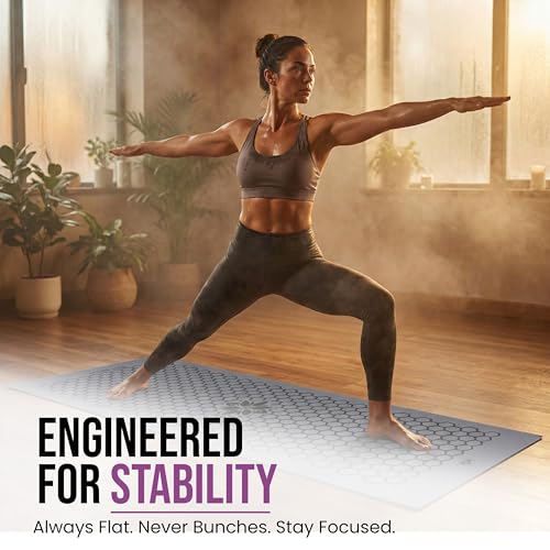Hot Yoga Mat Towel – Non-Slip Grip for Hot Yoga, Sweat Absorbent, Honeycomb Silicone Grip, Stays Flat – Ideal for Pilates, Travel, Washable & Lightweight - Gray - color: Gray