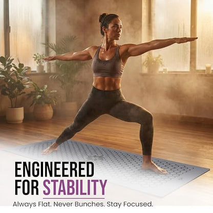 Hot Yoga Mat Towel – Non-Slip Grip for Hot Yoga, Sweat Absorbent, Honeycomb Silicone Grip, Stays Flat – Ideal for Pilates, Travel, Washable & Lightweight - Gray - color: Gray