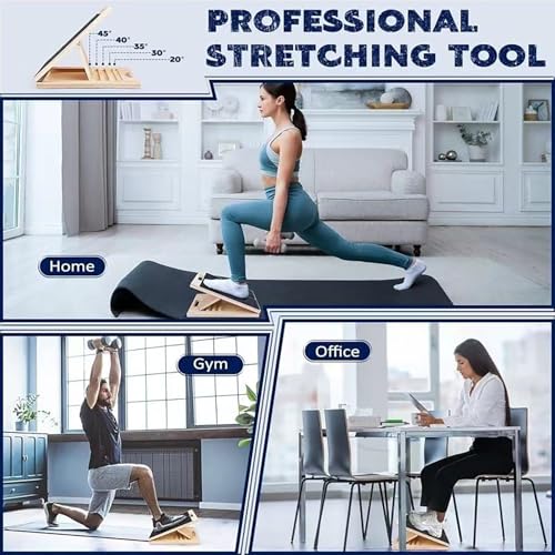 Adjustable Stretching Board For Legs - 5 Incline Levels & Non-Slip Surface, Lightweight Design For Yoga/Pilates