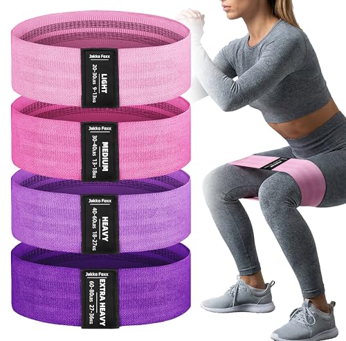 Fabric Resistance Bands,5 Non-Slip Fabric Workout Bands,Booty Bands for Women & Men, Elastic Exercise Bands for Legs, Glutes, Hips & Thighs, Home Fitness & Gym