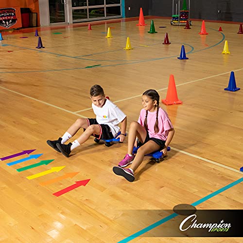 Champion Sports Round Poly Spot Markers for Sports, Activities, and Social Distancing - 10-inch, Set of 12 - Orange