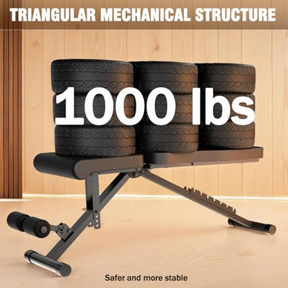 ALSO GO Adjustable Workout Bench for Home Gym, Strength Training Bench