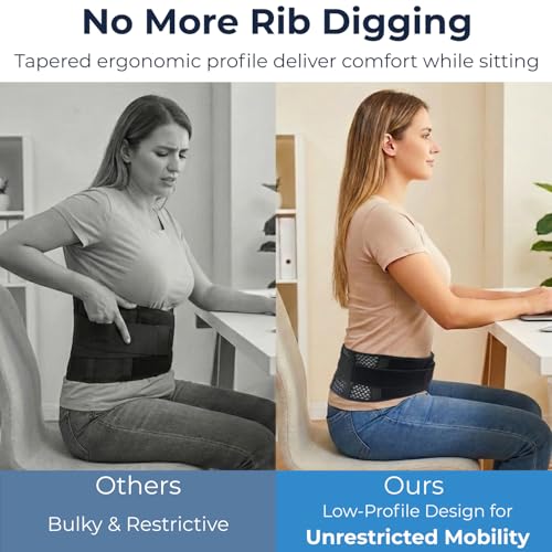 Breathable Back Brace for Lower Back Pain Relief – Lightweight 3D Air-Mesh Lumbar Support Belt with Dual-Adjust Pulley System – Ventilated Low-Profile Design for Sciatica, Herniated Disc, Driving & All-Day Wear