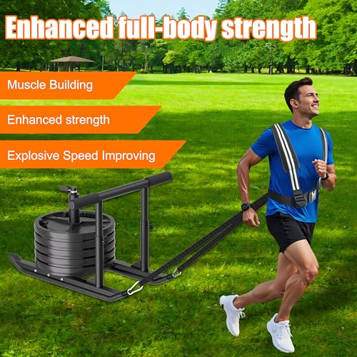 Weight Sled for Training - Heavy Duty Football Sled for Lineman, Sled Pull Workouts, Speed & Strength Training, Football Blocking Sled, Running Sled for Athletes, Outdoor & Indoor Use