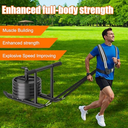 Weight Sled for Training - Heavy Duty Football Sled for Lineman, Sled Pull Workouts, Speed & Strength Training, Football Blocking Sled, Running Sled for Athletes, Outdoor & Indoor Use