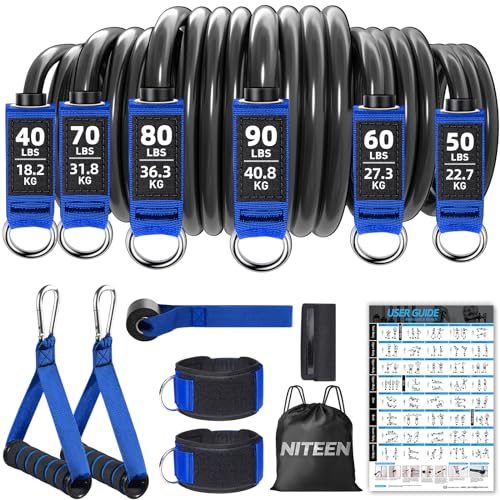 NITEEN 310lbs/390lbs Heavy Resistance Bands with Handles for Working Out - size: 390lbs
