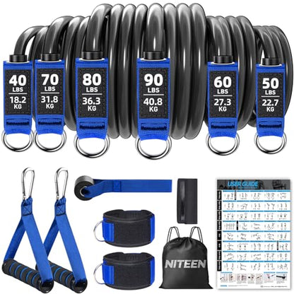 NITEEN 310lbs/390lbs Heavy Resistance Bands with Handles for Working Out - size: 390lbs