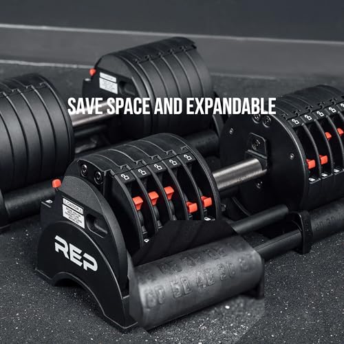 Rep Fitness Quickdraw Adjustable Dumbbells, Multiple weight ranges available including: 5-30, 5-40,5-50 and 5-60 lbs - style: 5-60 lbs