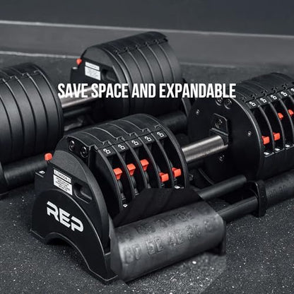 Rep Fitness Quickdraw Adjustable Dumbbells, Multiple weight ranges available including: 5-30, 5-40,5-50 and 5-60 lbs - style: 5-60 lbs