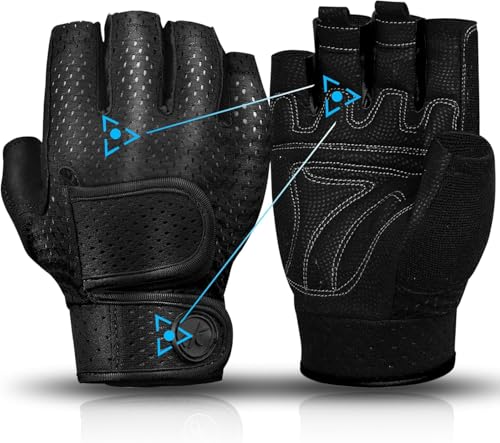 Workout Gloves Padded Weight Lifting Gloves for Men/Women, [3MM Gel] Fingerless Grip Gym Gloves Fitness Gloves for Exercise,Hanging,Weightlifting, Cycling, Pull ups, Rowing - color: Black, size: X-Large
