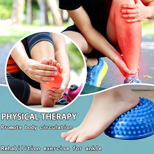 2PCS Hedgehog Balance Pods, Pimples Pilates Ball, Half Spiky Fitness Domes for Kids Adults Sports, Foot Massage, Stability Training, Muscle Balancing Therapy, Motor Skills Yoga Gymnastics Exercise
