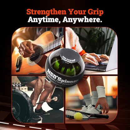 NSD Manual Thumb Wind Start Spinner Gyro Ball – Up to 15,000-18,000 RPM Premium & Durable Hand Strengthener and Wrist Exerciser for Grip Strength Training, Forearm Workout, and Pain Relief - size: Thumb-Wind Start