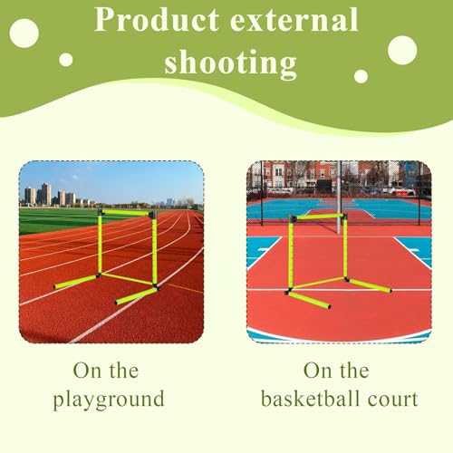Adjustable Hurdles with Scale 23.62'' 2 Pcs Detachable Agility Training Equipment for Track Soccer & Football, Indoor & Outdoor Use, Ideal for Athletic Jumping & Speed Drills (Green)