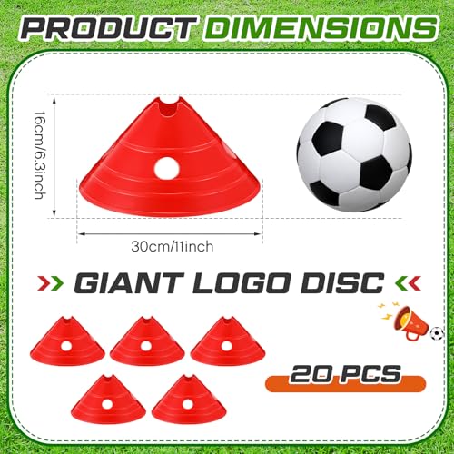 Jumbo Soccer Cones Big Training Disc Cone - color: Red
