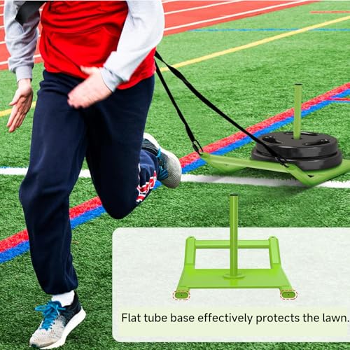 Kipika Weight Sled, Workout Sled, Fitness Strength Training Sled, Speed Training Sled for Athletic Exercise, Speed Improvement, Easily Through Obstacles, Suitable for 1" & 2" Weight Plate - color: A- Green