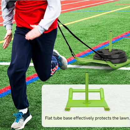 Kipika Weight Sled, Workout Sled, Fitness Strength Training Sled, Speed Training Sled for Athletic Exercise, Speed Improvement, Easily Through Obstacles, Suitable for 1" & 2" Weight Plate - color: A- Green