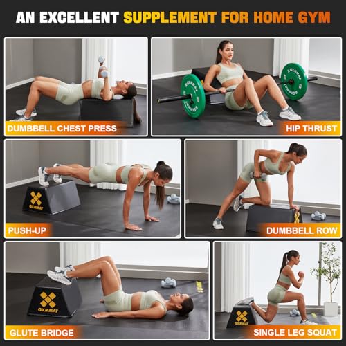 GXMMAT Hip Thrust Bench, Multi-Functional Hip Thrust Machine with Non-Slip Bottom Surface, Hip Thrust Box at Home Gym for Glute Bridge, Push-Ups, Squat, Ab Exercise, and All Body Workout Equipment