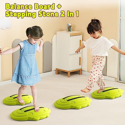 Wobble Balance Board for Kids Plastic Rocker Maze Board with Stepping Stones Load 220lb, Active Play and Exercise for Toddler 3+