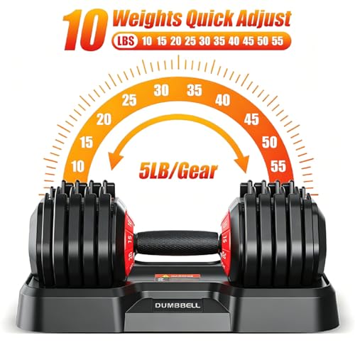 Adjustable Dumbbell Set, All in One Weights Dumbbell with Non-Slip Handle, 1 Hand Quick Adjust weight set for Home Gym