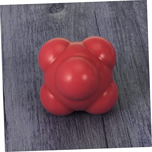 LIOOBO Red Reaction Ball for Baseball Agility Training Medium Difficulty Six Sided Silicone Trainer for Hand Eye Coordination Reflex Improvement and Multi Sport Skill Development