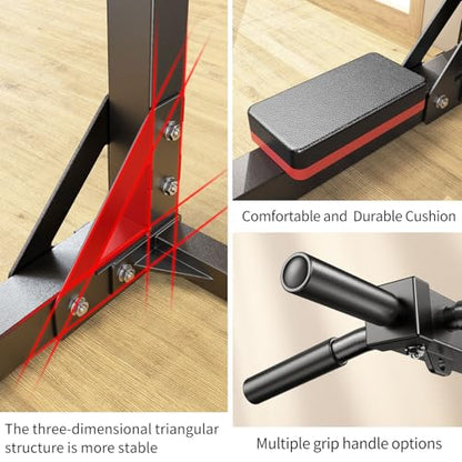 XGSW Multifunctional Wall Mounted Pull Up Bar Chin Up bar Dip Station for Indoor Home Gym Workout, Power Tower Set Training Equipment Fitness Dip Stand Supports