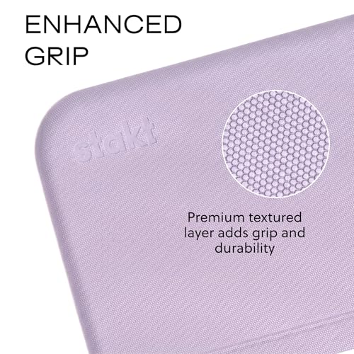 Stakt Foldable Yoga Mat Pro, 2 in 1 with Premium Textured Grip, Non Slip, Folding Exercise and Fitness Mat for Pilates, Strength Training, and High Impact Workouts - color: Lilac