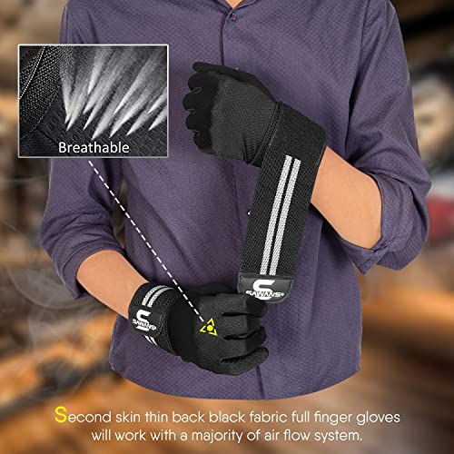 SAWANS Weight Lifting Gloves Gym Workout Fitness Wrist Wrap Support Men Women Fingerless Gloves Full Finger Touchscreen - size: Small
