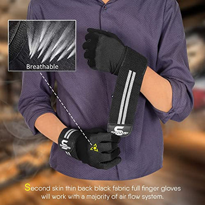 SAWANS Weight Lifting Gloves Gym Workout Fitness Wrist Wrap Support Men Women Fingerless Gloves Full Finger Touchscreen - size: Small