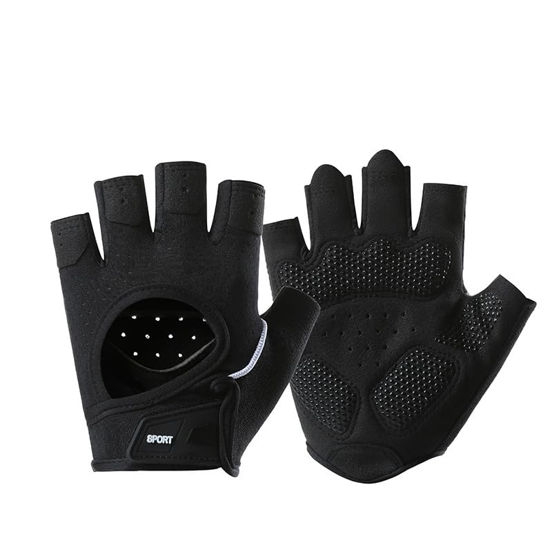 Fingerless-Gym-Gloves for Men Women - Breathable Anti-Slip Fitness Gloves for Pull Up, Dumbbells, Cycling
