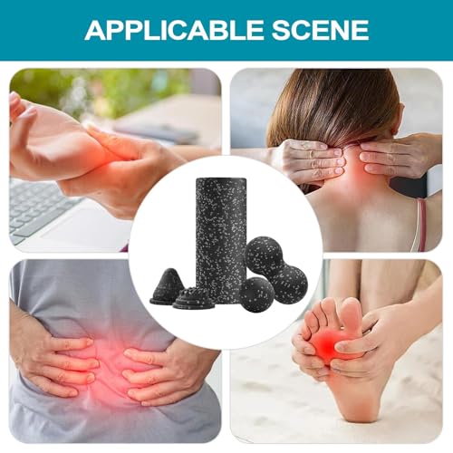 Foam Roller, Muscle Massage Wheel, Non Slip Tissue Gym Accessory for Yoga Pilates Fitness Travel Hotel Indoor Back Leg Home Practice Compact Portable Tool with Strong Grip