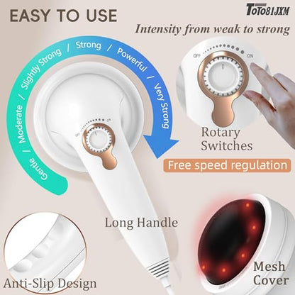 Handheld Cellulite Massager, Body Sculpting Machine, Lymphatic Drainage Massager, Stomach Massager with Lipo Roller for Belly Fat, Electric Vibrating Massage wand for Butt Waist Leg Arms Used at home. - style: White & 8 heads & 2 Mesh covers