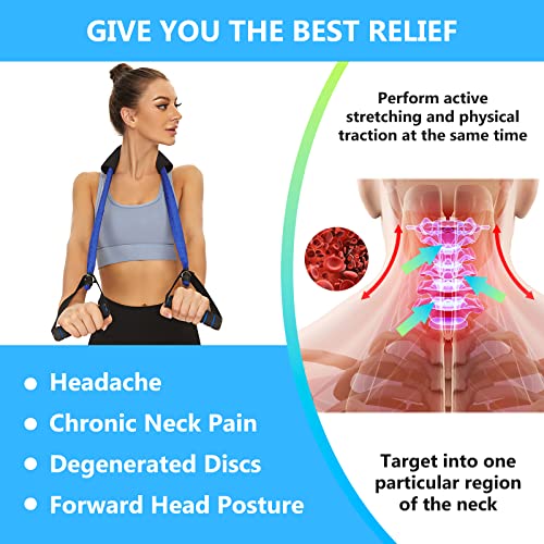 Neck Stretcher Exerciser, Cervical Traction Device for Neck Pain Relief and Cervical Spine Alignment. Portable Neck Traction Exerciser for Home/Office, Neck and Shoulder Relaxer. (20-25 Pounds) - size: 20-25 Pounds