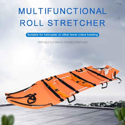 Multifunctional Rescue Stretcher, Portable Foldable Spine Board Stretcher Backboard for Ground Rescue, High Altitude Rescue, Accident Scene Rescue, Load Capacity: 160KG,Green