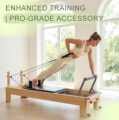 Pilates Reformer Replacement Ropes (2 Pack), 110” Extra Long 8mm Nylon Rope with Metal Grommet, Heavy Duty Low-Noise Pulley Rope for Reformer, Tower & Cadillac-Style Equipment - color: strap with hook
