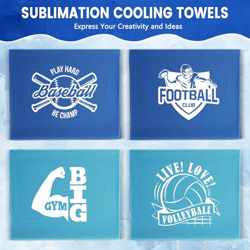 100 Pack Cooling Towels, 40"x12" Cooling Towels for Neck and Face Breathable Soft Chilly Sweat Rag Microfiber Sport Rags for Gym Yoga Golf Running - color: Dark Blue and Light Blue