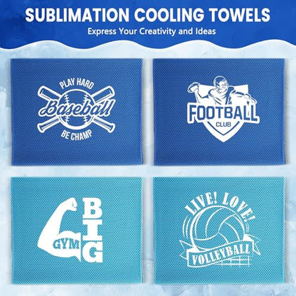 100 Pack Cooling Towels, 40"x12" Cooling Towels for Neck and Face Breathable Soft Chilly Sweat Rag Microfiber Sport Rags for Gym Yoga Golf Running - color: Dark Blue and Light Blue