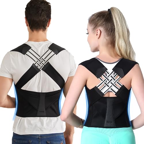 Posture Corrector for Women and Men,Adjustable Shoulder Straightener,Back Support Brace,Upper Spine scoliosis, hunchback Black XX-Large - color: BLACK, size: XX-Large