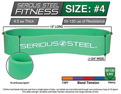 Short Resistance Bands - 12" by Serious Steel Fitness - color: #4 Green