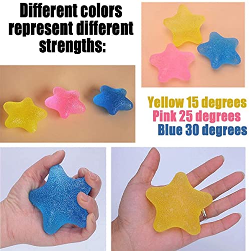 3 Pack Star Shape Finger Exerciser, Hand Grip Strengthener Trainer